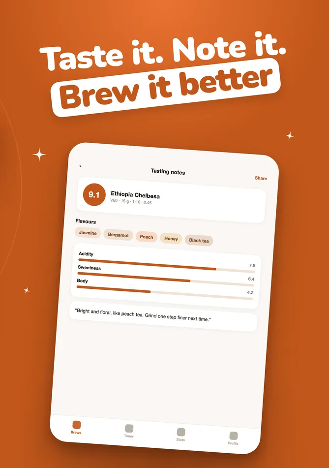 Brewlog sample app, Pop style, iPhone Duo inner display, screenshot 5 of 5