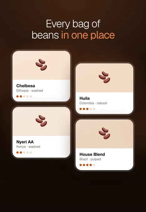 Brewlog sample app, Night style, iPhone Duo outer display, screenshot 3 of 5