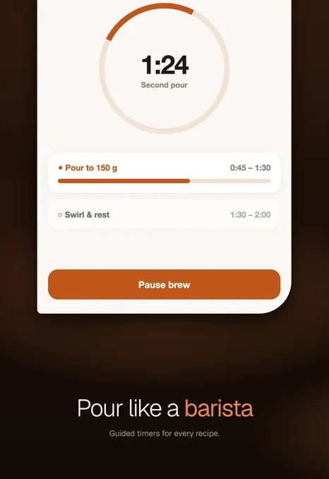 Brewlog sample app, Night style, iPhone Duo outer display, screenshot 4 of 5